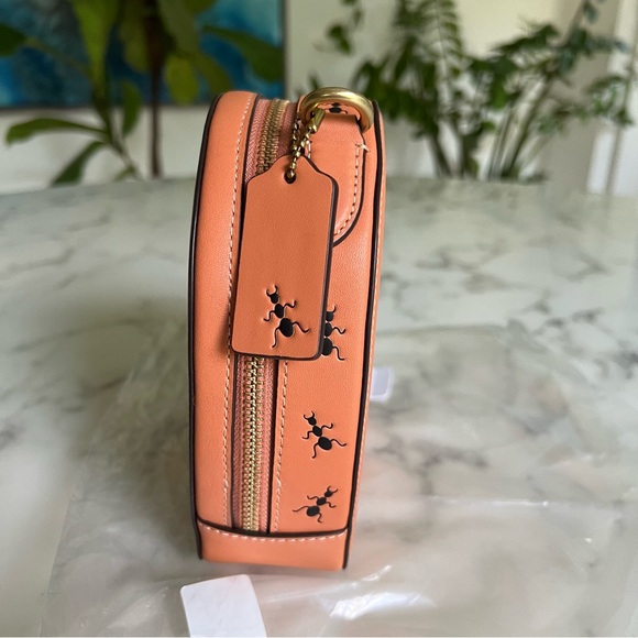 NWT COACH x Observed By Us Heart Leather Crossbody Bag CK398 Faded Orange - Picture 12 of 16